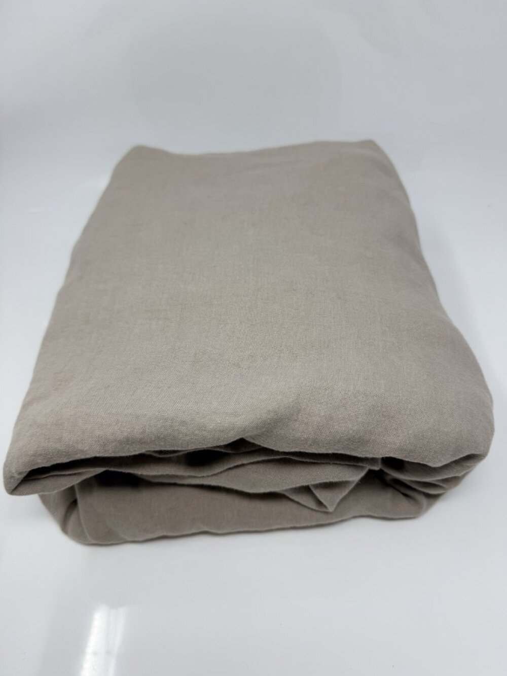 The Company Store Queen 100% Linen Fitted Bed Sheet, Brown, Breathable Soft
